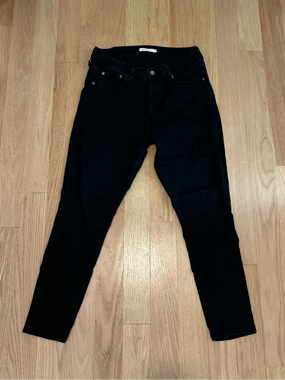 Levi’s 721 High Rise Skinny Jeans Black Size 32 Stretch Denim